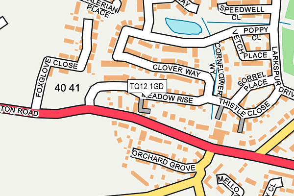 TQ12 1GD map - OS OpenMap – Local (Ordnance Survey)