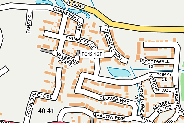 TQ12 1GF map - OS OpenMap – Local (Ordnance Survey)