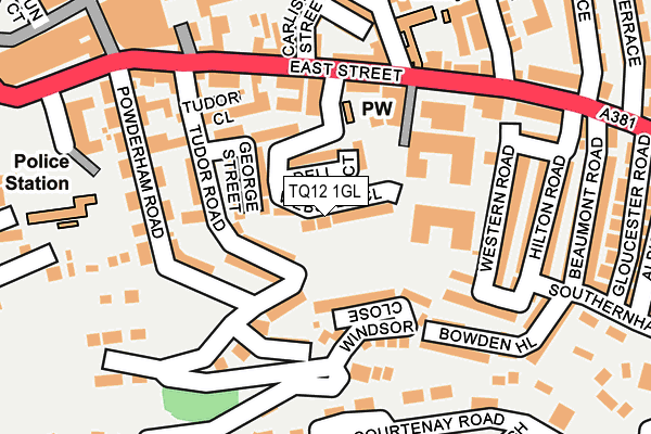 TQ12 1GL map - OS OpenMap – Local (Ordnance Survey)