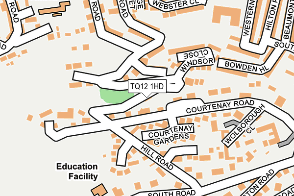 TQ12 1HD map - OS OpenMap – Local (Ordnance Survey)