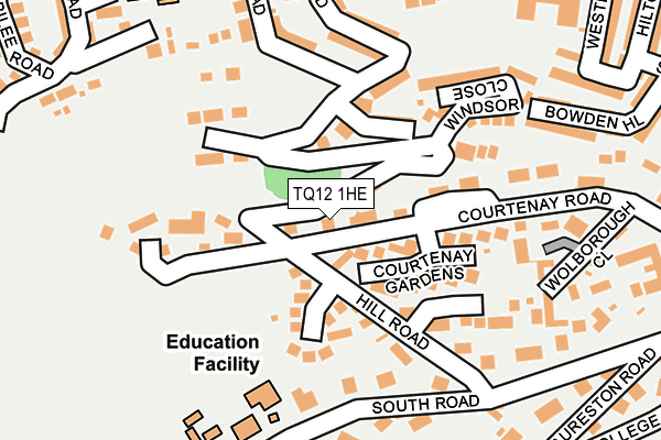TQ12 1HE map - OS OpenMap – Local (Ordnance Survey)