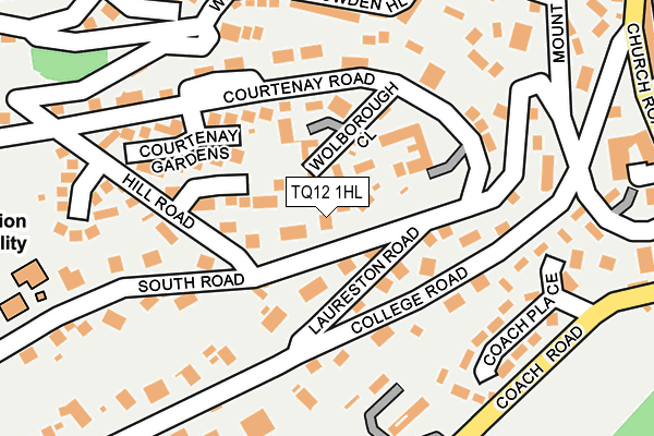TQ12 1HL map - OS OpenMap – Local (Ordnance Survey)