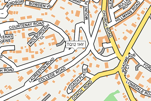 TQ12 1HY map - OS OpenMap – Local (Ordnance Survey)