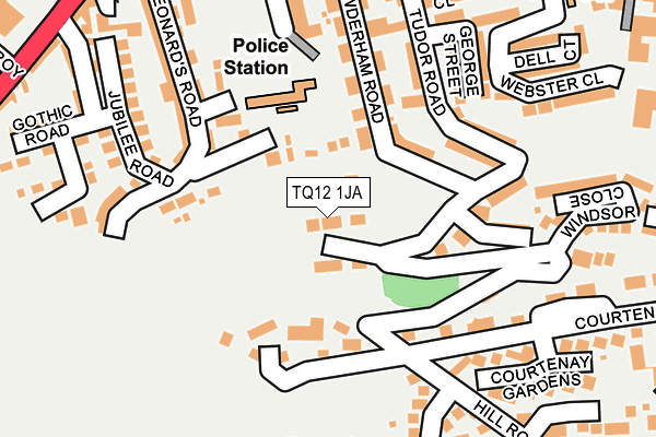TQ12 1JA map - OS OpenMap – Local (Ordnance Survey)