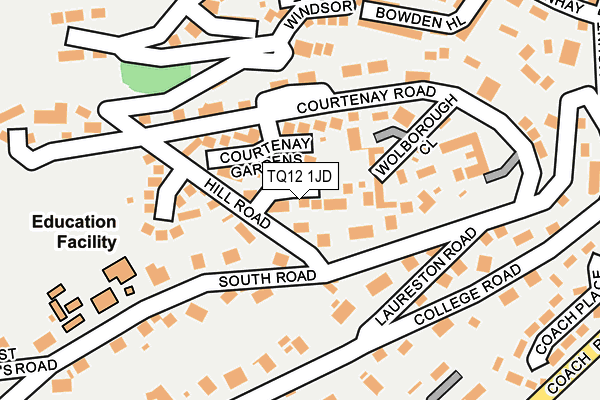 TQ12 1JD map - OS OpenMap – Local (Ordnance Survey)