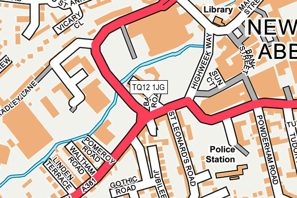 TQ12 1JG map - OS OpenMap – Local (Ordnance Survey)