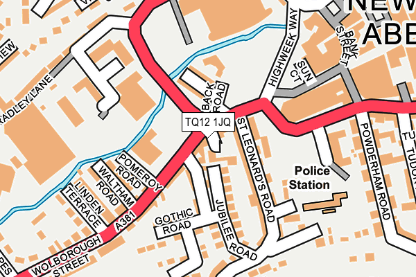 TQ12 1JQ map - OS OpenMap – Local (Ordnance Survey)