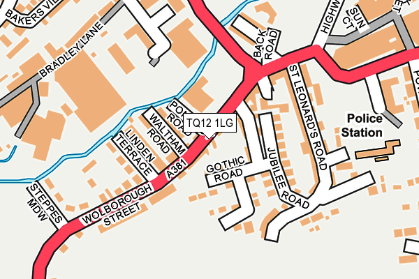 TQ12 1LG map - OS OpenMap – Local (Ordnance Survey)