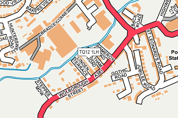 TQ12 1LH map - OS OpenMap – Local (Ordnance Survey)