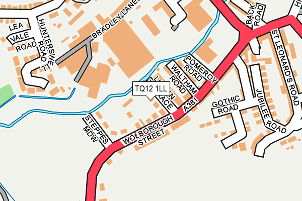 TQ12 1LL map - OS OpenMap – Local (Ordnance Survey)