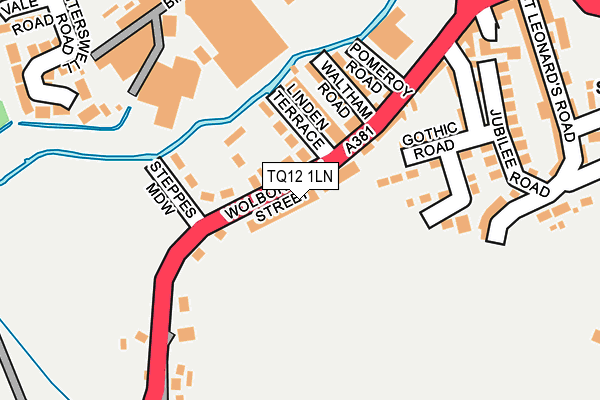 TQ12 1LN map - OS OpenMap – Local (Ordnance Survey)