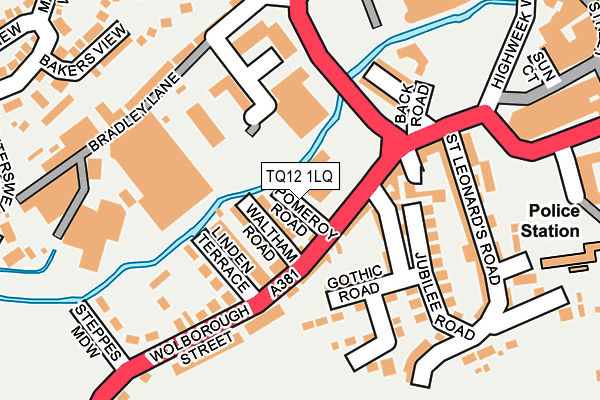 TQ12 1LQ map - OS OpenMap – Local (Ordnance Survey)
