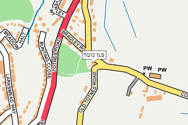 TQ12 1LS map - OS OpenMap – Local (Ordnance Survey)