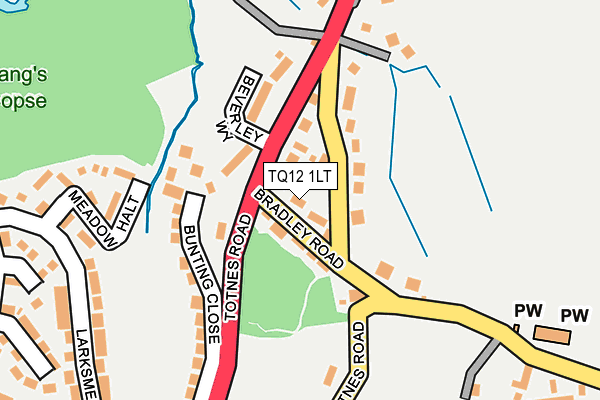 TQ12 1LT map - OS OpenMap – Local (Ordnance Survey)