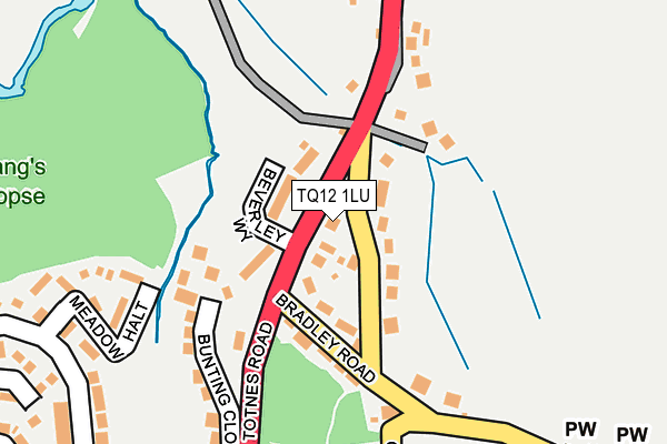 TQ12 1LU map - OS OpenMap – Local (Ordnance Survey)