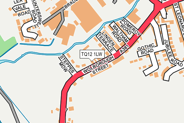 TQ12 1LW map - OS OpenMap – Local (Ordnance Survey)