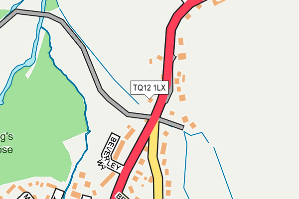 TQ12 1LX map - OS OpenMap – Local (Ordnance Survey)