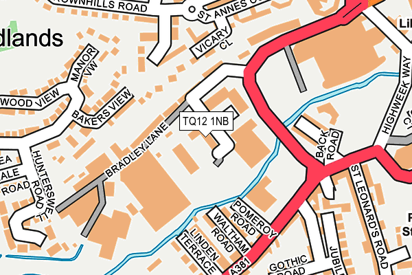 TQ12 1NB map - OS OpenMap – Local (Ordnance Survey)