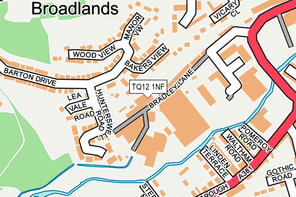 TQ12 1NF map - OS OpenMap – Local (Ordnance Survey)