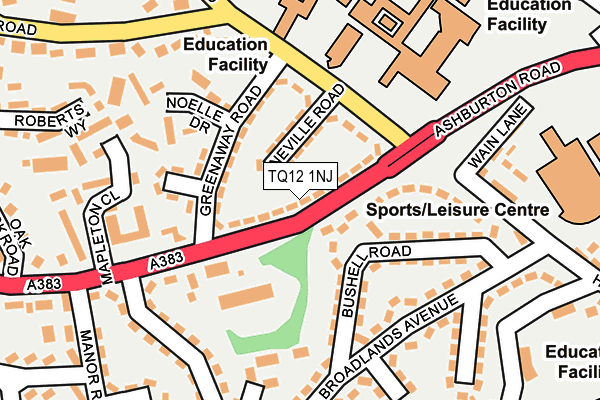 TQ12 1NJ map - OS OpenMap – Local (Ordnance Survey)