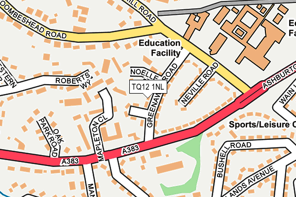 TQ12 1NL map - OS OpenMap – Local (Ordnance Survey)