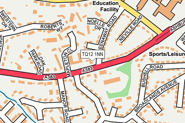 TQ12 1NN map - OS OpenMap – Local (Ordnance Survey)