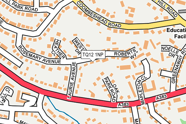 TQ12 1NP map - OS OpenMap – Local (Ordnance Survey)