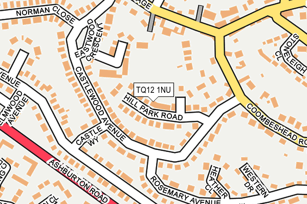 TQ12 1NU map - OS OpenMap – Local (Ordnance Survey)