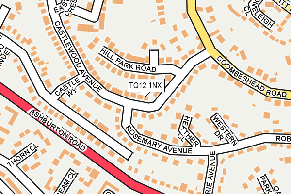 TQ12 1NX map - OS OpenMap – Local (Ordnance Survey)