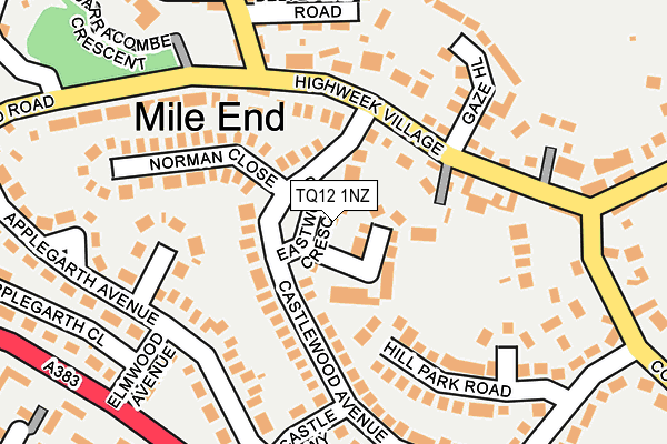 TQ12 1NZ map - OS OpenMap – Local (Ordnance Survey)