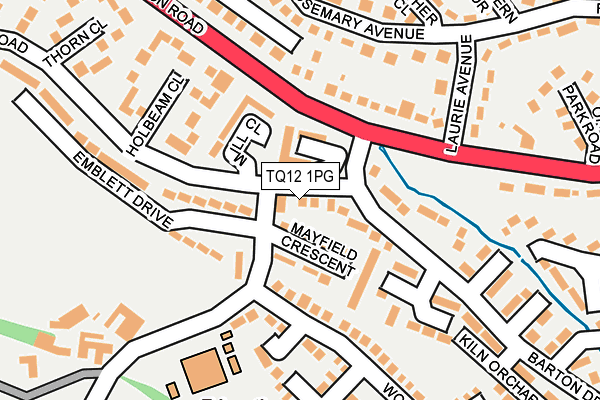 TQ12 1PG map - OS OpenMap – Local (Ordnance Survey)