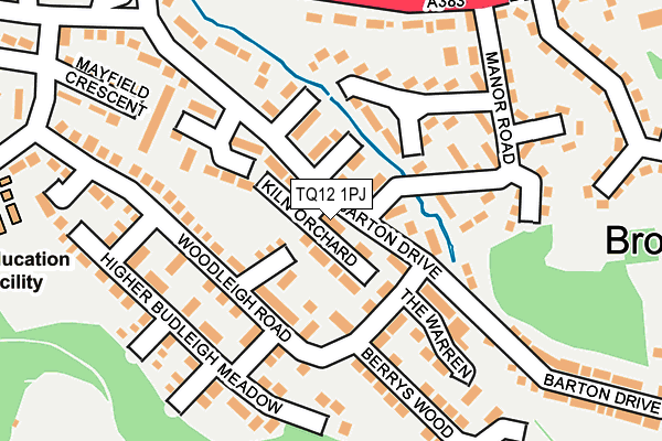 TQ12 1PJ map - OS OpenMap – Local (Ordnance Survey)