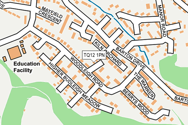 TQ12 1PN map - OS OpenMap – Local (Ordnance Survey)