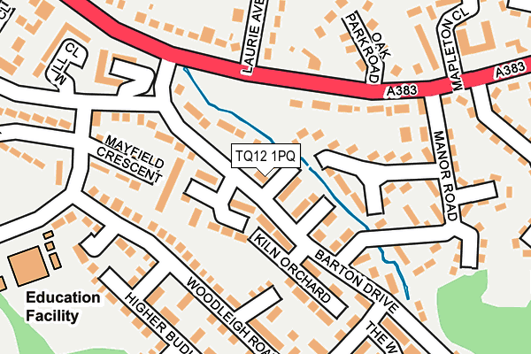 TQ12 1PQ map - OS OpenMap – Local (Ordnance Survey)
