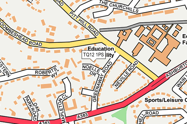 TQ12 1PS map - OS OpenMap – Local (Ordnance Survey)