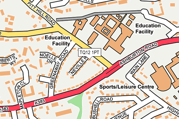 TQ12 1PT map - OS OpenMap – Local (Ordnance Survey)