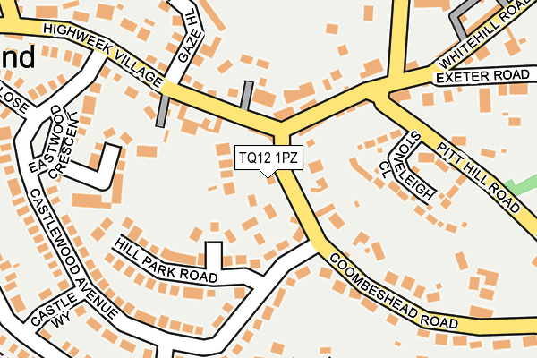 TQ12 1PZ map - OS OpenMap – Local (Ordnance Survey)