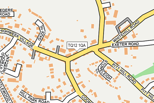 TQ12 1QA map - OS OpenMap – Local (Ordnance Survey)