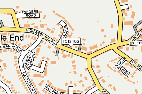 TQ12 1QG map - OS OpenMap – Local (Ordnance Survey)