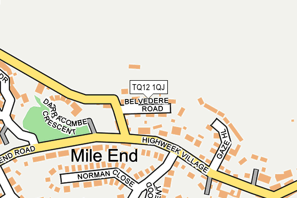 TQ12 1QJ map - OS OpenMap – Local (Ordnance Survey)