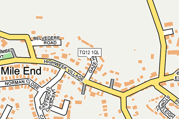 TQ12 1QL map - OS OpenMap – Local (Ordnance Survey)