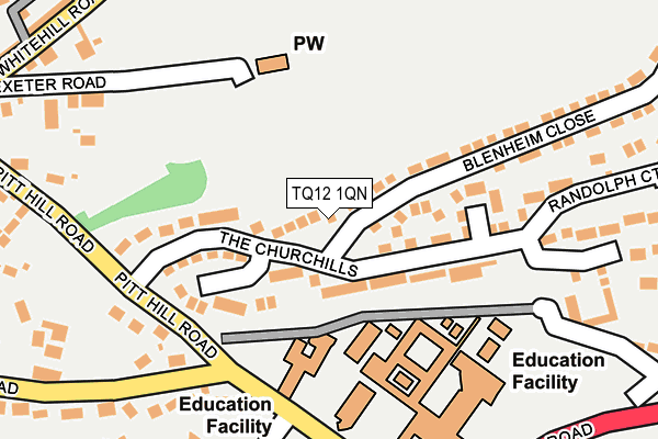 TQ12 1QN map - OS OpenMap – Local (Ordnance Survey)