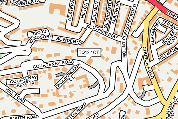 TQ12 1QT map - OS OpenMap – Local (Ordnance Survey)