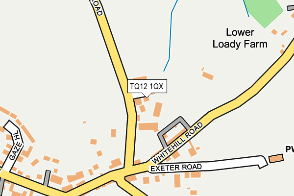 TQ12 1QX map - OS OpenMap – Local (Ordnance Survey)
