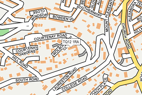 TQ12 1RA map - OS OpenMap – Local (Ordnance Survey)