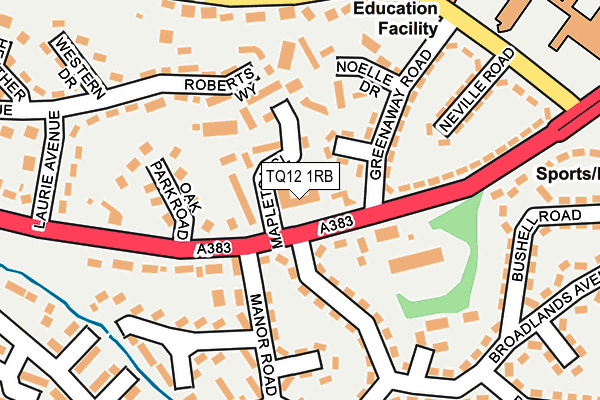 TQ12 1RB map - OS OpenMap – Local (Ordnance Survey)