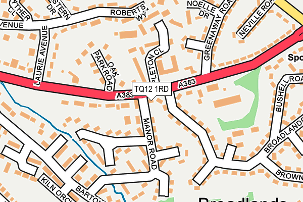 TQ12 1RD map - OS OpenMap – Local (Ordnance Survey)