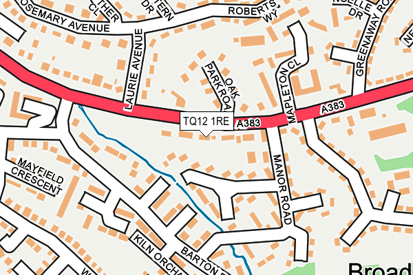 TQ12 1RE map - OS OpenMap – Local (Ordnance Survey)