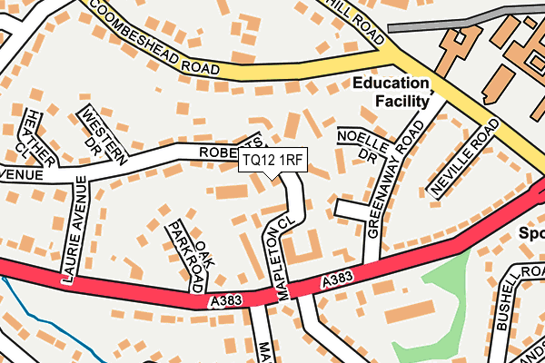 TQ12 1RF map - OS OpenMap – Local (Ordnance Survey)