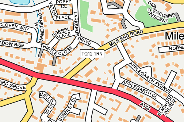 TQ12 1RN map - OS OpenMap – Local (Ordnance Survey)